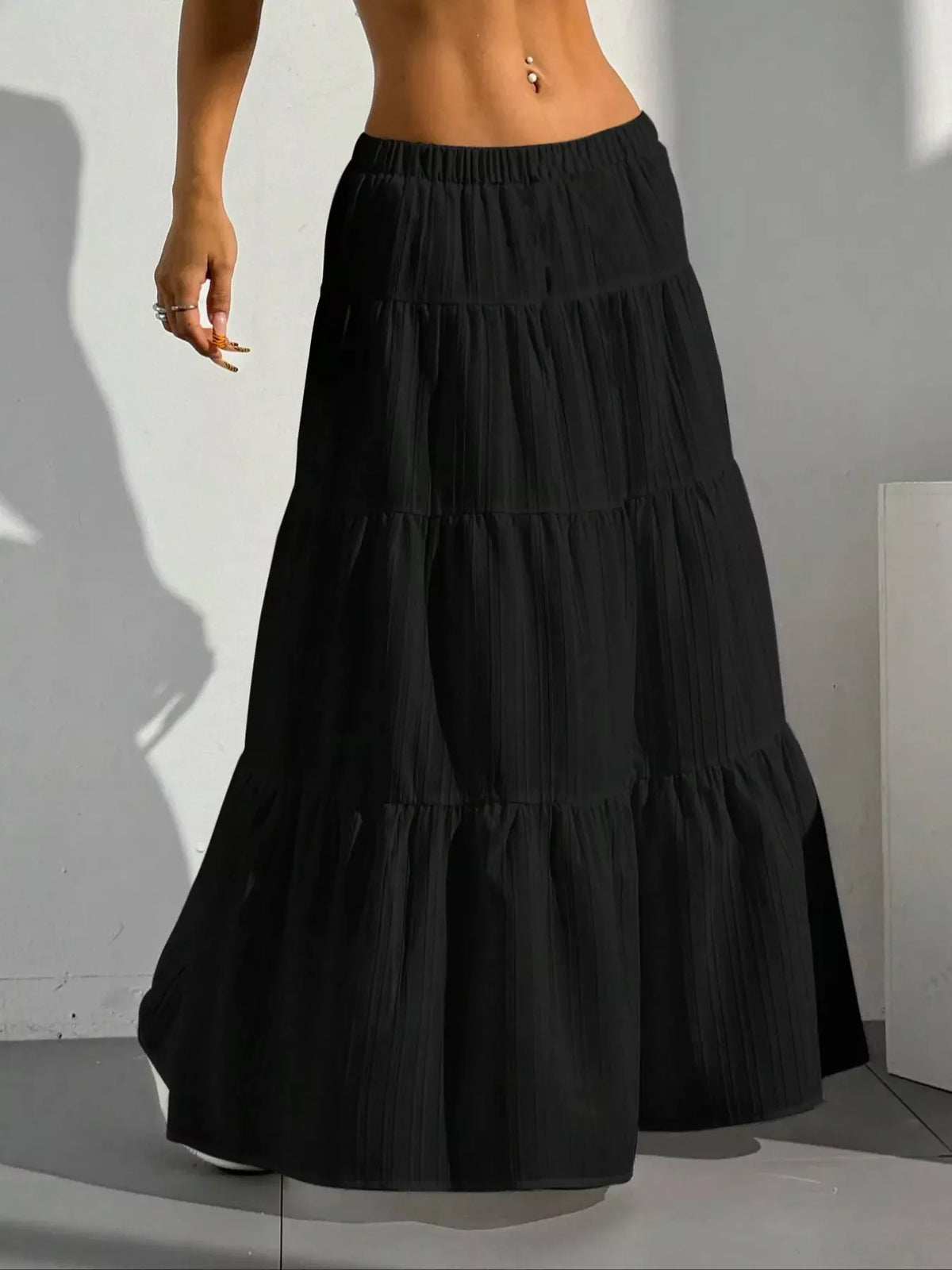 Flowy Tiered Maxi Skirt (9)