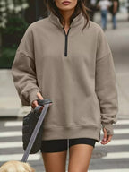 Quarter-zip Dropped Shoulder Sweatshirt (5)