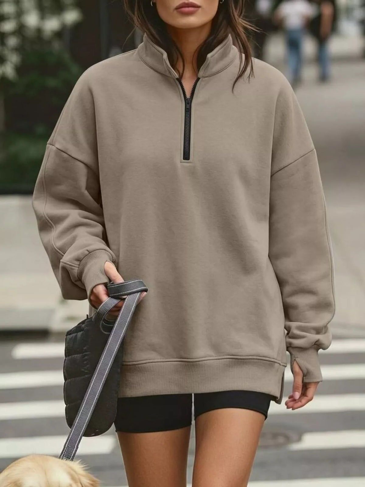 Quarter-zip Dropped Shoulder Sweatshirt (5)
