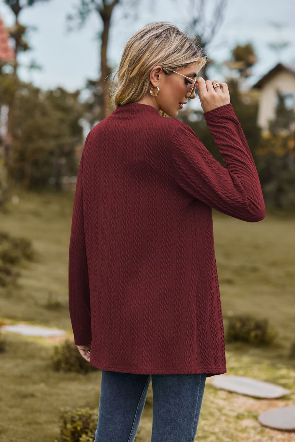 Open Front Long Sleeve Cardigan (9)