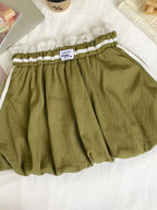 Lace Trim Elastic Waist Mini Skirt