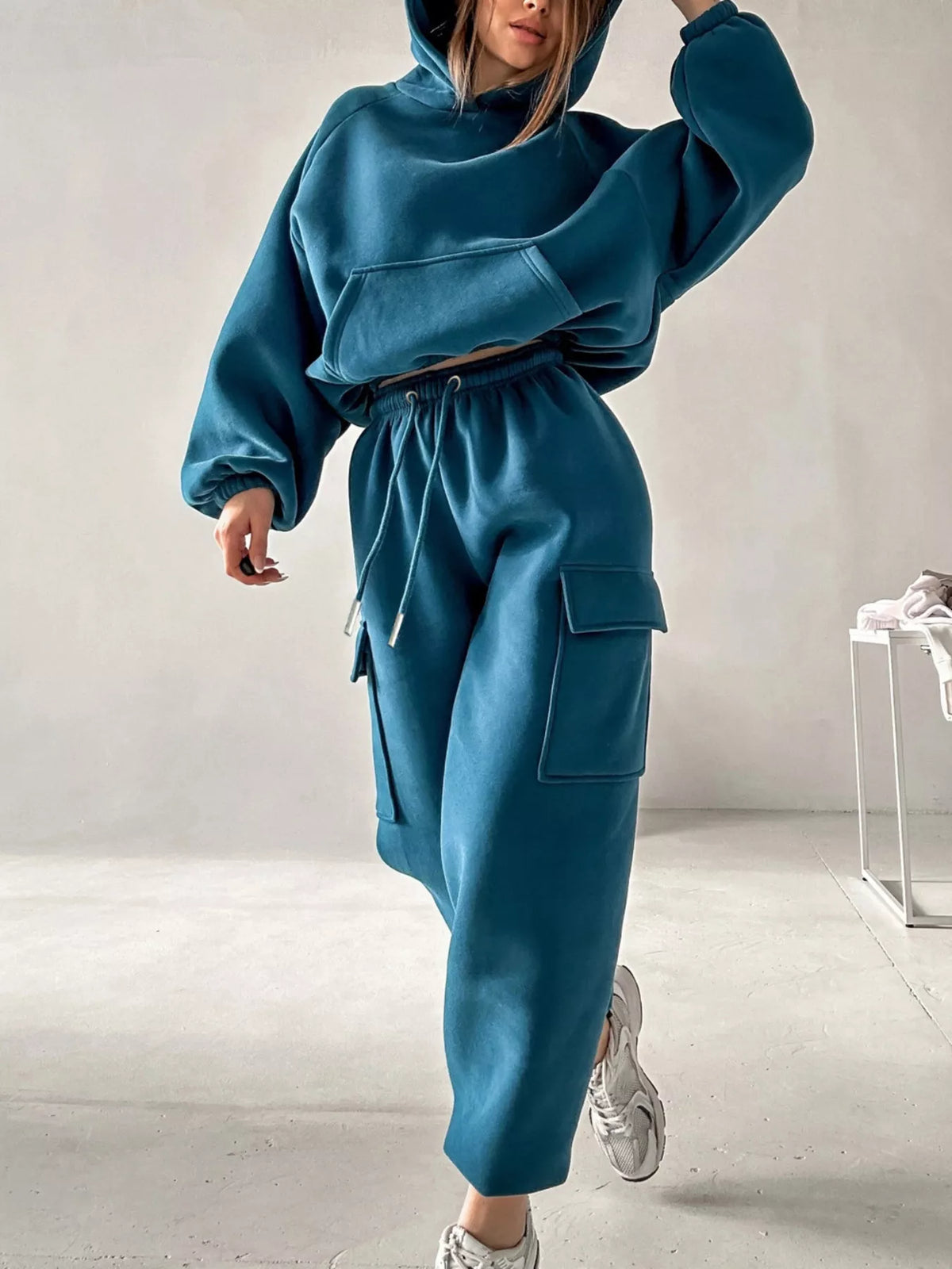 Kangaroo Pocket Hoodie Joggers Set