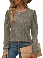 Ribbed Knit Top Puff Sleeves (10)