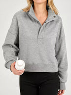 Half Snap Dropped Shoulder Sweatshirt (7)