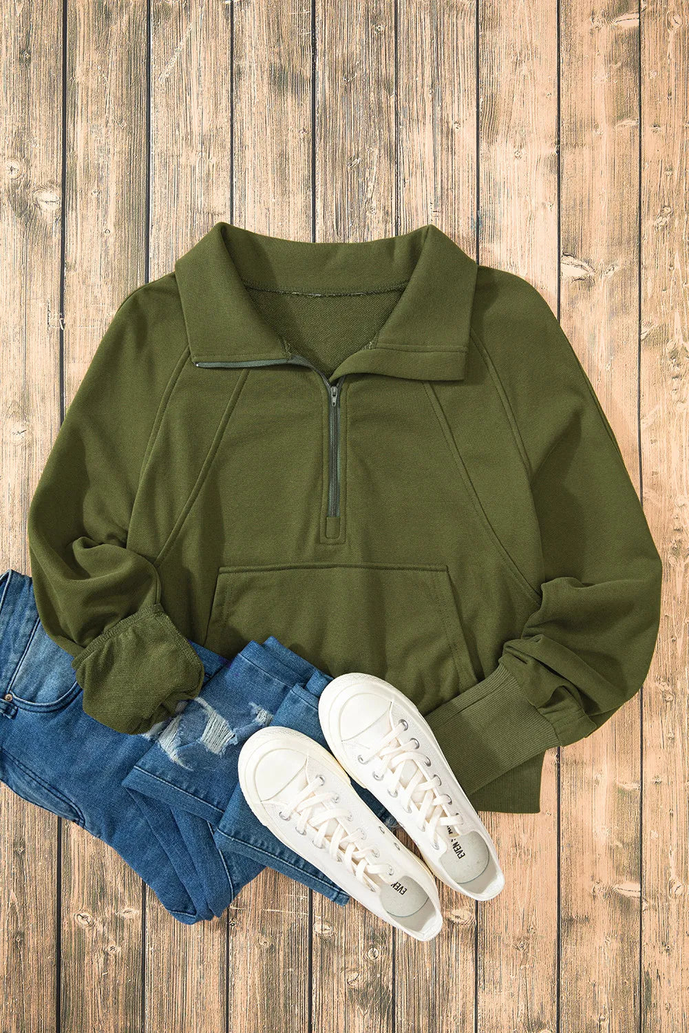 Half Zip Long Sleeve Sweatshirt (7)