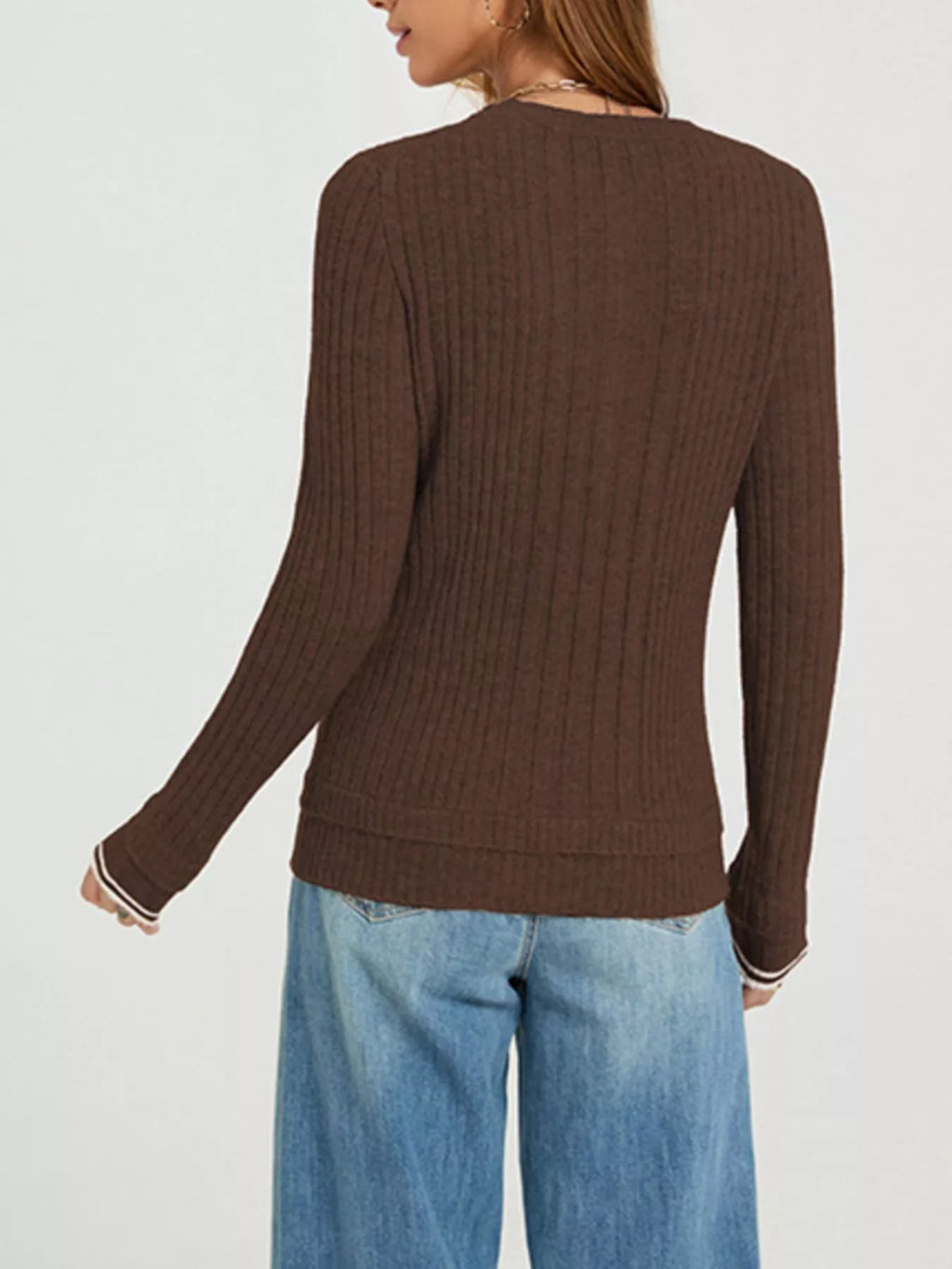 Button Detail Ribbed Knit Top (6)