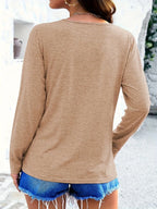Crisscross V-neck Long Sleeve T-shirt (8)