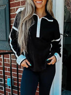 Half Zip Dropped Shoulder Sweatshirt (9)