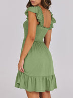 Smocked Ruffle Hem Mini Dress (5)
