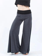 High Waisted Wide Leg Yoga Pants Contrast Waistband