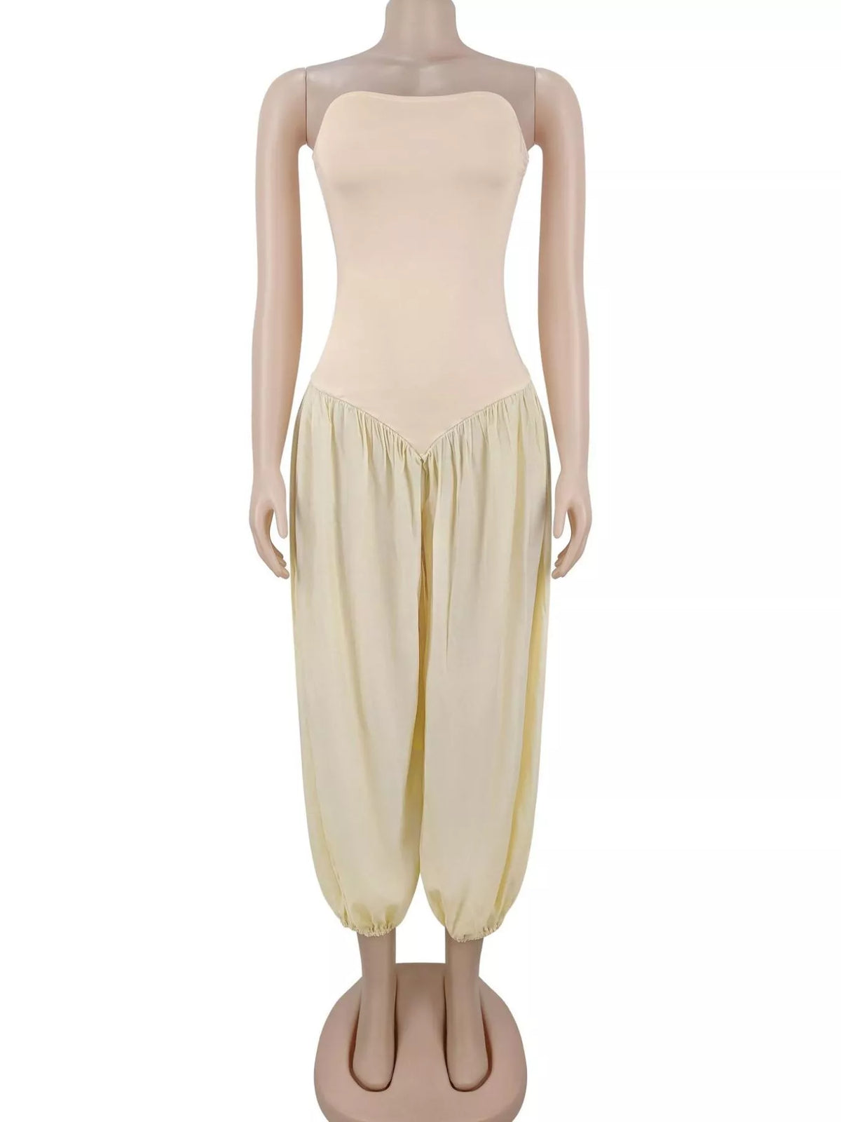 Strapless Ruched Wide-leg Jumpsuit (4)