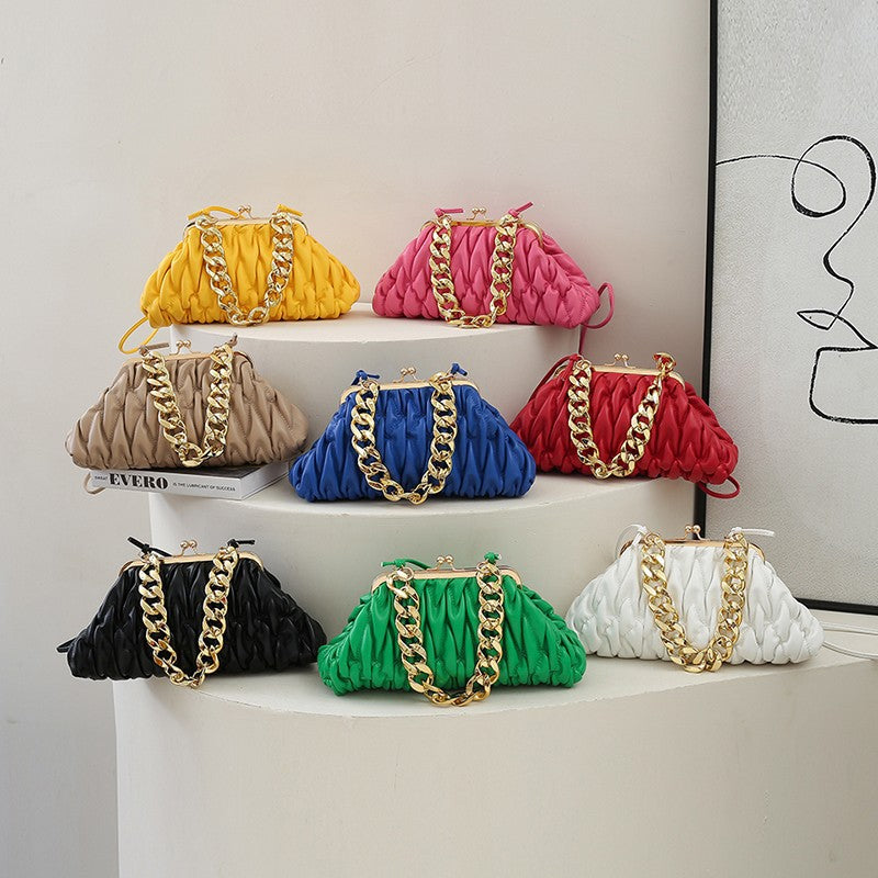Autumn Embroidery Line Rhombus Chain Shoulder Bag photo 2