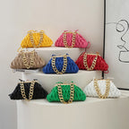 Autumn Embroidery Line Rhombus Chain Shoulder Bag photo 2
