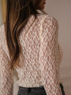 Mock Neck Sheer Lace Long Sleeve Top (6)