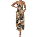 V Neck Floral Spaghetti Strap Summer Casual Swing Dress variant CJLY1450719-Khaki-S|CJLY1450719-Khaki-M|CJLY1450719-Khaki-L|CJLY1450719-Khaki-XL|CJLY1450719-Khaki-XXL|CJLY1450719-Khaki-3XL