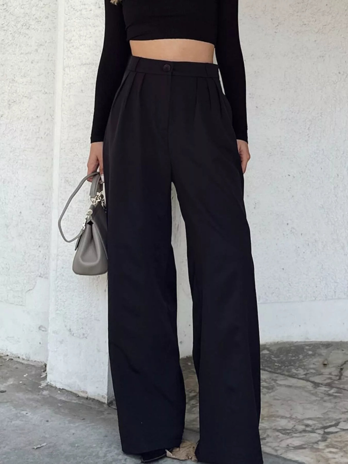 High-waisted Pleated Wide-leg Pants (3)
