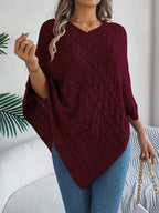 Cable-knit Openwork Three-quarter Sleeve Sweater (17)