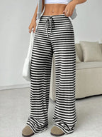 Striped Wide Leg Drawstring Pants (16)