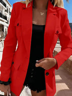 Lapel Collar Long Sleeve Blazer (2)