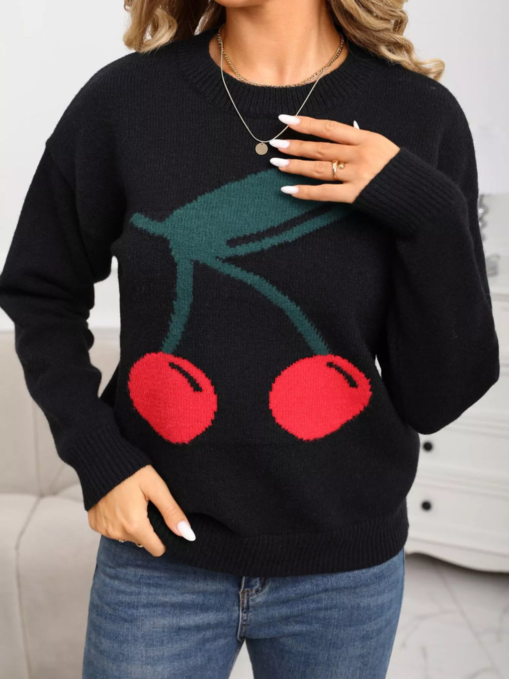 Cherry Round Neck Sweater (8)