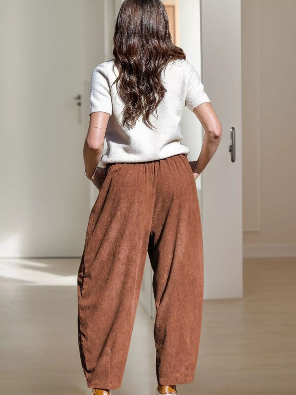 Casual Corduroy Wide Leg Pants Pockets (11)