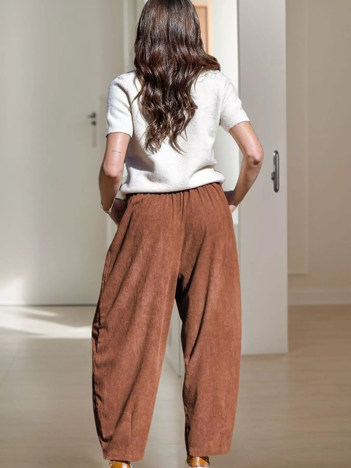 Casual Corduroy Wide Leg Pants Pockets (11)