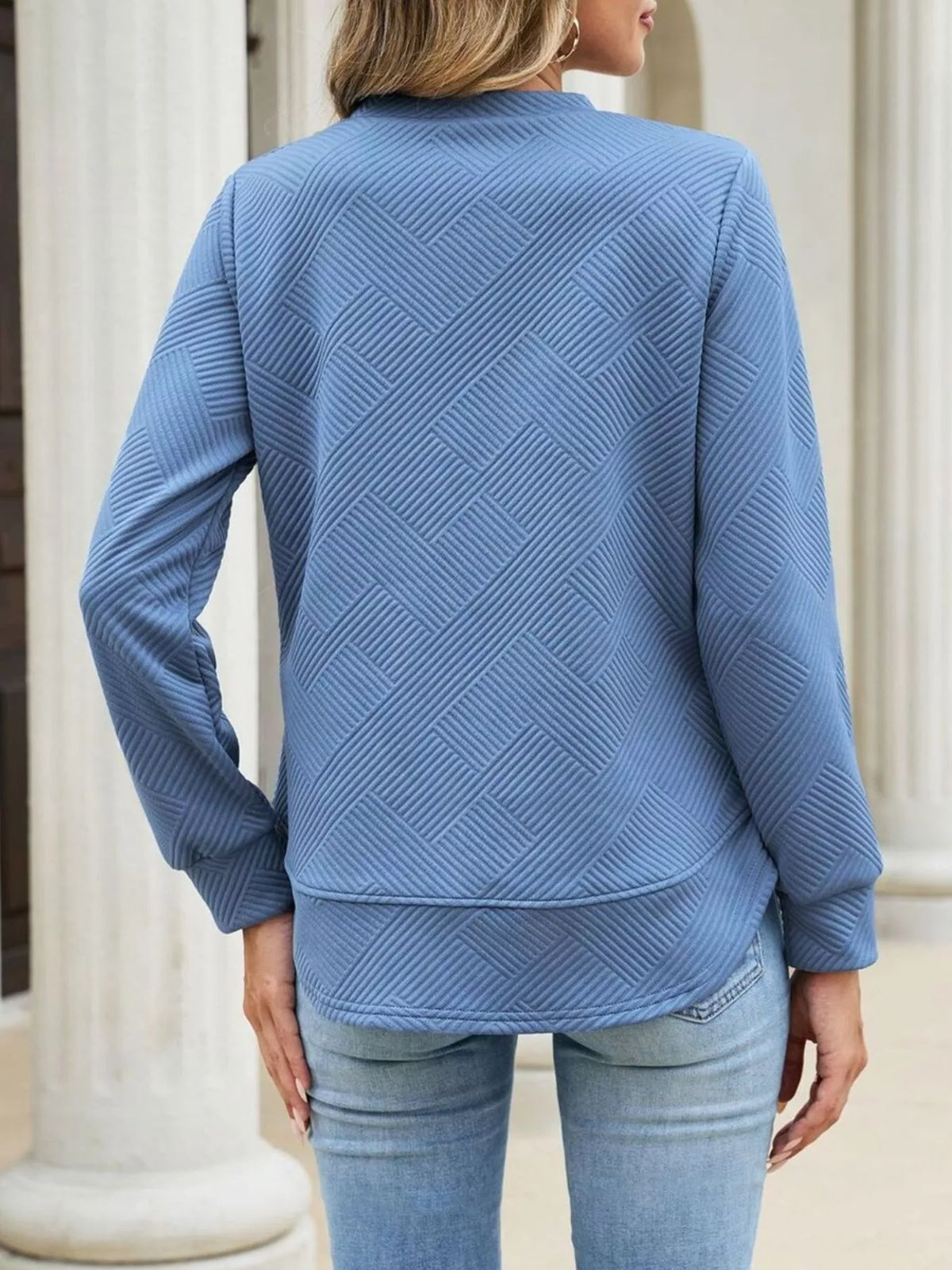 Textured Crew Neck Sweatshirt (6)