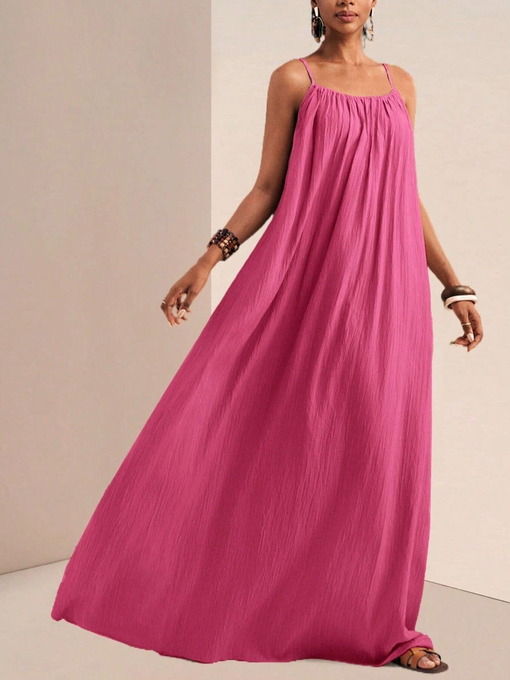 Spaghetti Strap Flowy Maxi Dress (13)