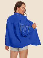 Raw Hem Fringe Detail Denim Jacket (12)
