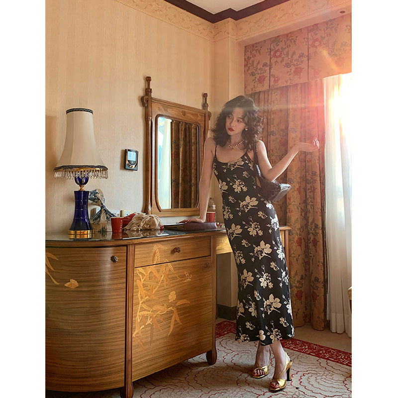 Printed Suspender Fishtail Midi Dress photo 9