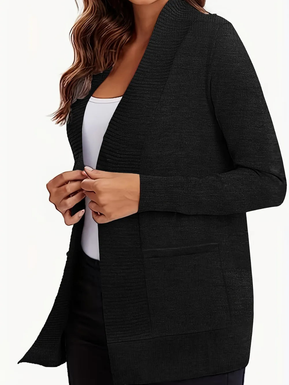 Open Front Long Sleeve Sweater Cardigan (15)