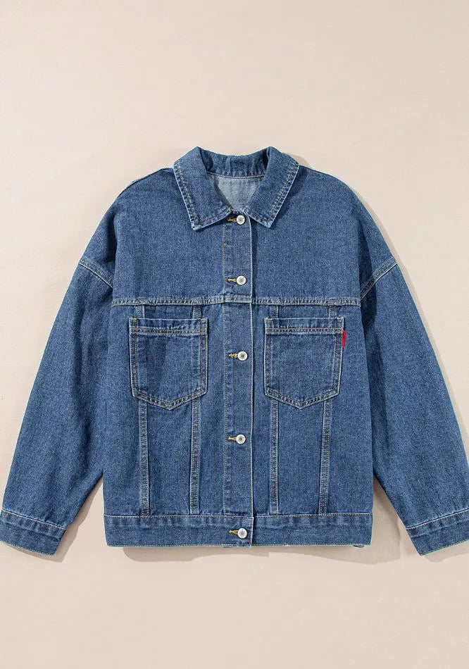Pocketed Button Up Denim Jacket (18)