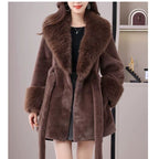 High-end Fur-and-fabric Faux Mink Coat photo 3