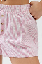 Striped Elastic Waist Shorts (12)