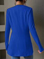 One Button Long Sleeve Blazer (4)