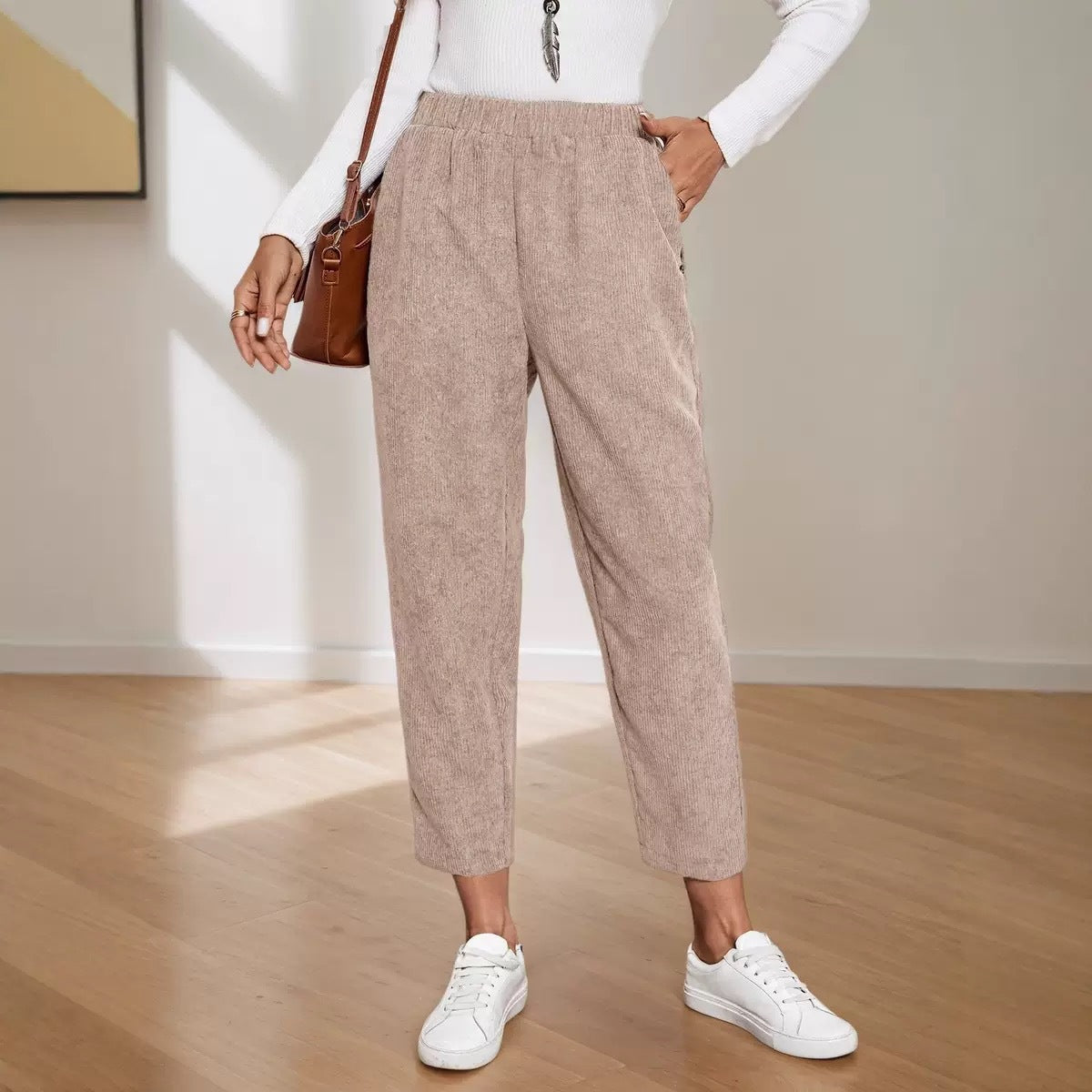 Corduroy Pocket High-waist Solid Color Straight Casual Pants variant CJTZ258861609IR|CJTZ258861610JQ|CJTZ258861611KP|CJTZ258861612LO