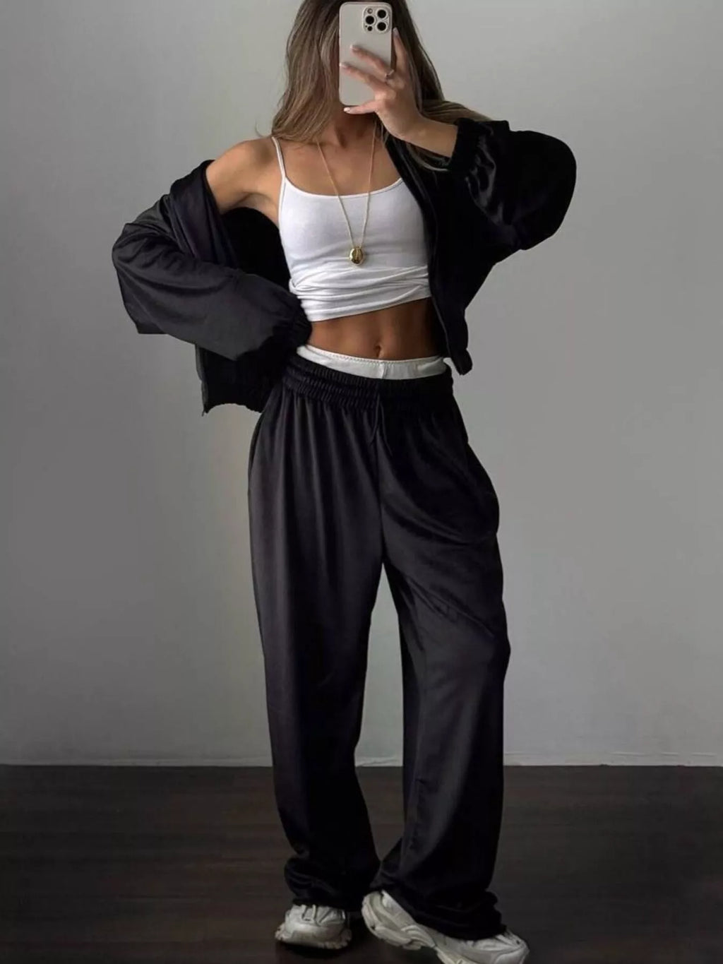 Zip Up Long Sleeve Outerwear Pants Set (5)