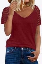 V-neck Raglan Sleeve Tee (19)