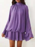 Tie Back Flare Sleeve Mini Dress (5)