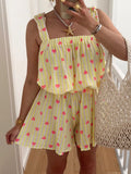 Striped Heart Cami Top Shorts Set (6)