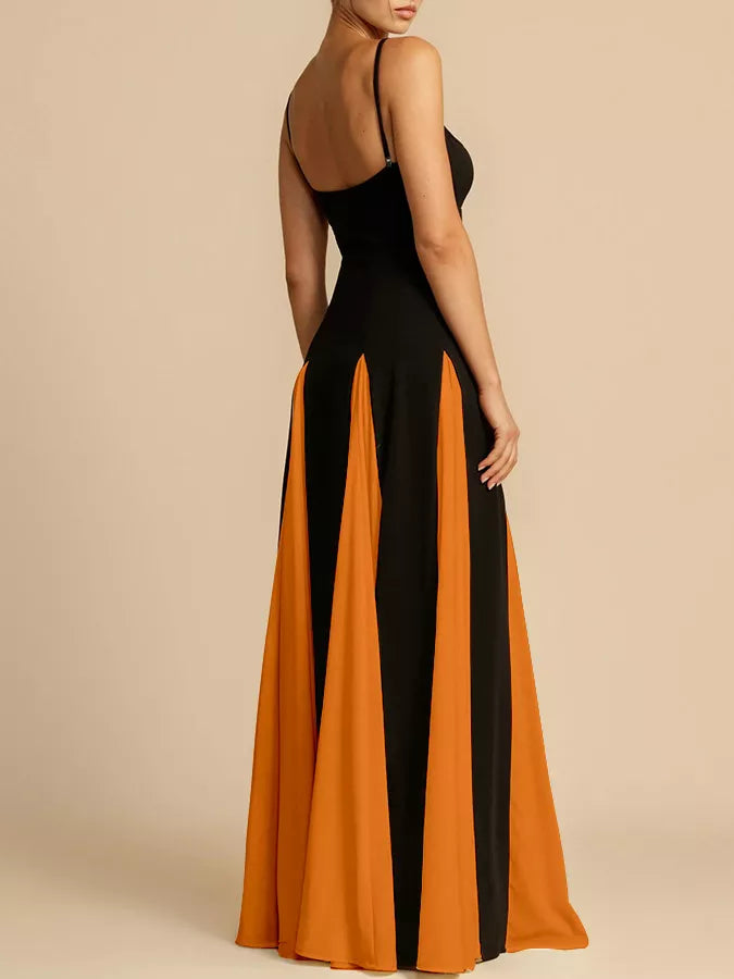 Two-tone Flowing Maxi Dress (3)
