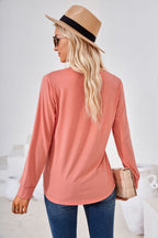 Square Neck Ruched Long Sleeve Blouse (8)