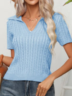 Cable Knit Short Sleeve Top (10)