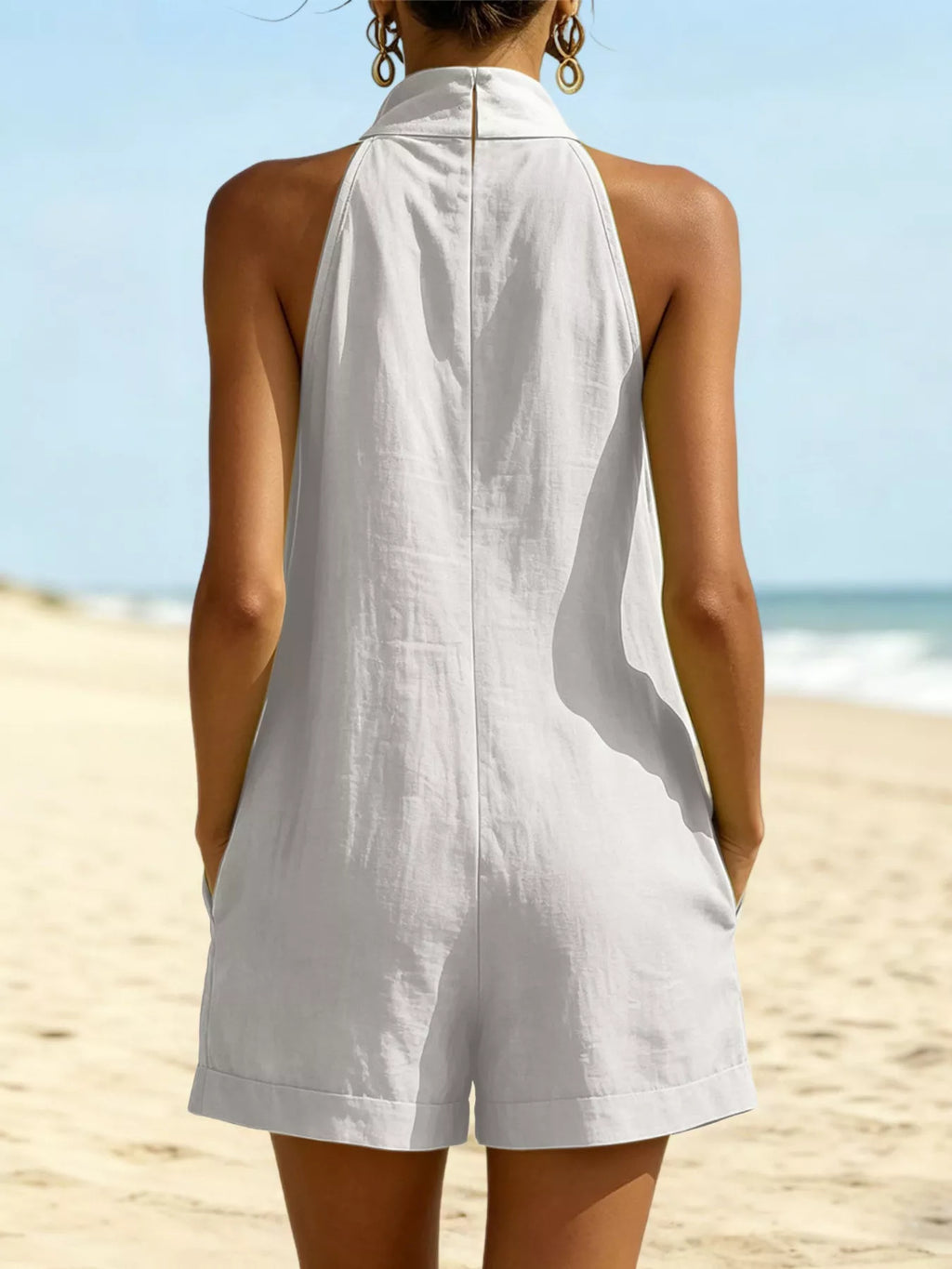 Halter Neck Romper Pockets (2)