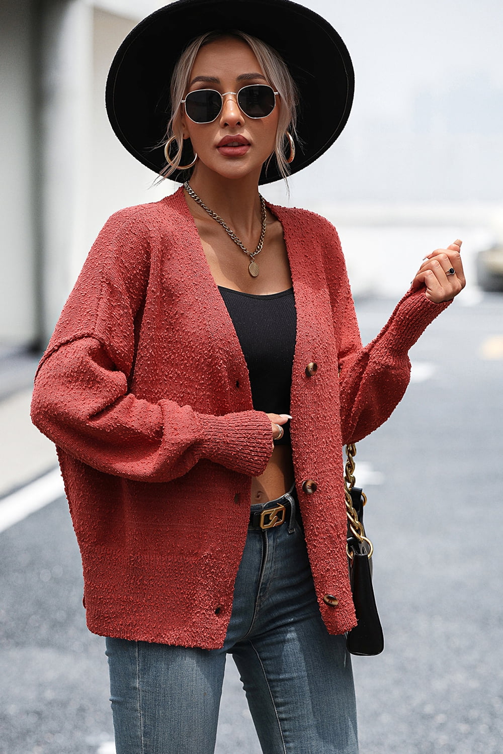 Button-up Dropped Shoulder Cardigan (11)