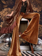 Velvet High Waist Flared Pants (8)