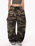 Camouflage Cargo Pants Drawstring Waist