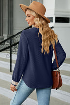V-neck Long Sleeve Blouse (24)