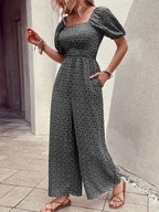 Printed Square Neck Puff Sleeve Jumpsuit (13)