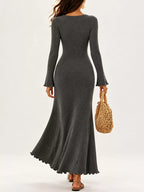 Button-front Ribbed Knit Maxi Dress (20)